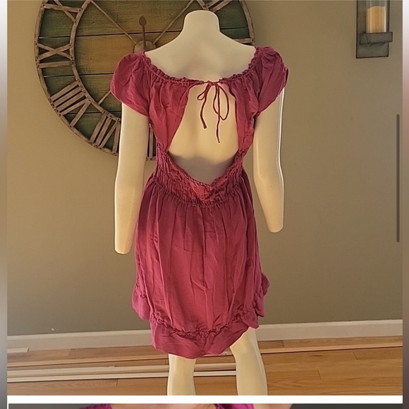 Anthropologie Linen Smocked Waist Dress - Picture 2 of 3